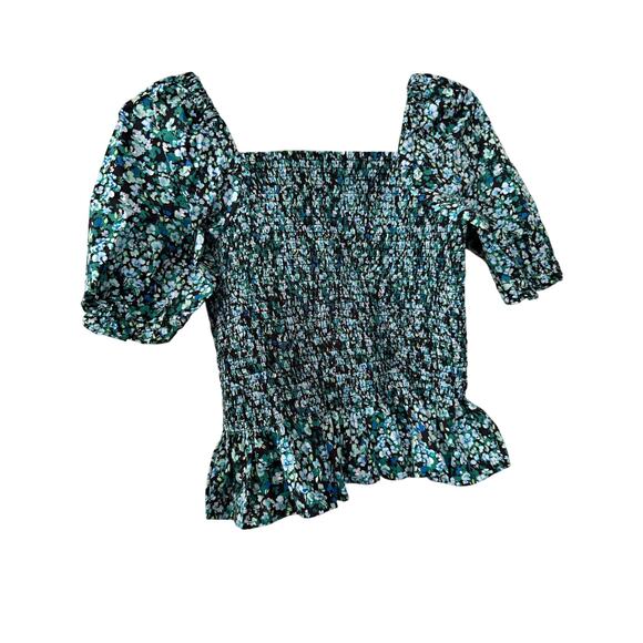 j. Crew Blue Floral Crop Top Sz XS - Picture 4 of 4